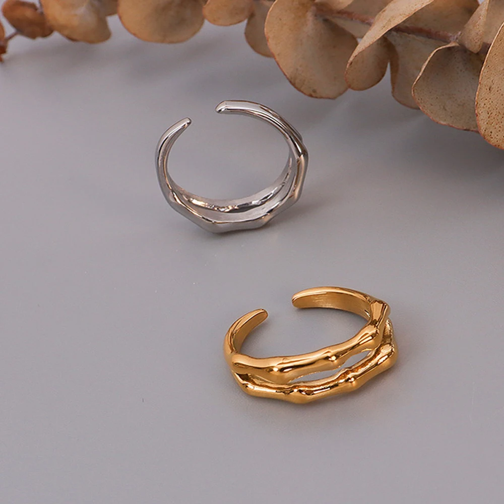 INS Hot Style Women's Fashion Finger Jewelry Stainless Steel Double Ring Silver Gold Open NO Resizable Ring for Girls
INS Hot Style Women's Fashion Finger Jewelry Stainless Steel Double Ring Silver Gold Open NO Resizable Ring for Girls