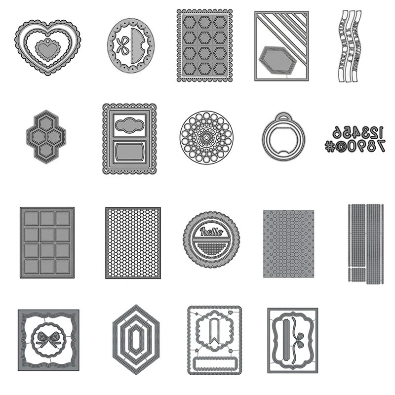 Rectangle Round Wavy Lace Frame Heart Digital Word Metal Cutting Dies Stencil for Scrapbooking Embossing Diy Paper Card Album
Rectangle Round Wavy Lace Frame Heart Digital Word Metal Cutting Dies Stencil for Scrapbooking Embossing Diy Paper Card Album