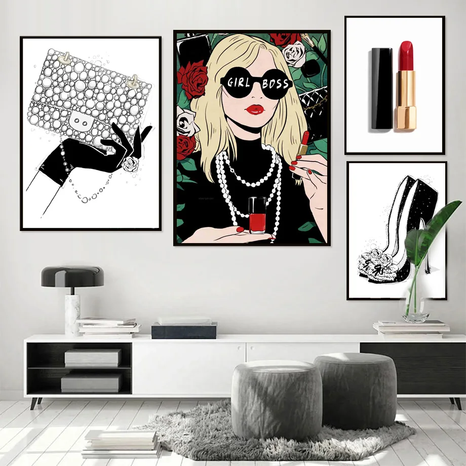 Girl Bag Hand Roses Lipstick High Heels Wall Art Canvas Painting Nordic Posters And Prints Wall Pictures For Living Room Decor
Girl Bag Hand Roses Lipstick High Heels Wall Art Canvas Painting Nordic Posters And Prints Wall Pictures For Living Room Decor