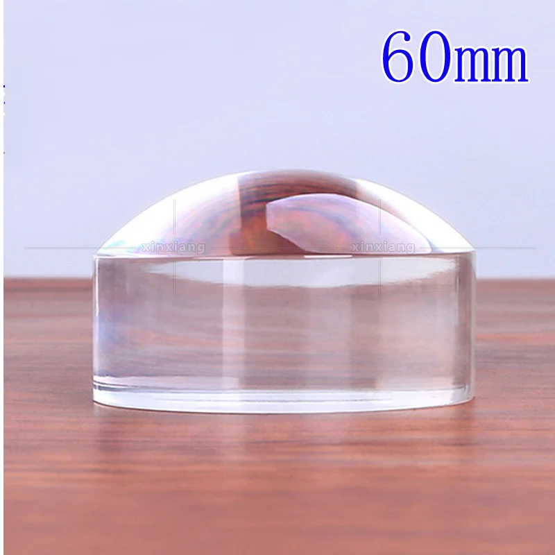 

7X Desktop Magnifier Acrylic Lens Magnifying Glass Table Paperweight 60Mm, Semi Ball Home Decoration Ornaments Figurines