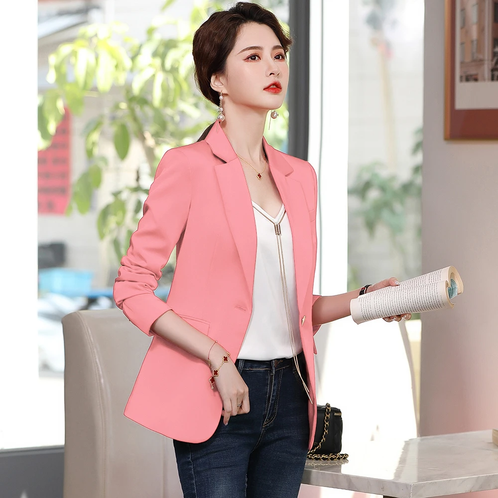Fashion High Quality Women Solid Blazer Ladies Green Pink Blue Black Red Female Formal Slim Business Work Jacket Coat
Fashion High Quality Women Solid Blazer Ladies Green Pink Blue Black Red Female Formal Slim Business Work Jacket Coat