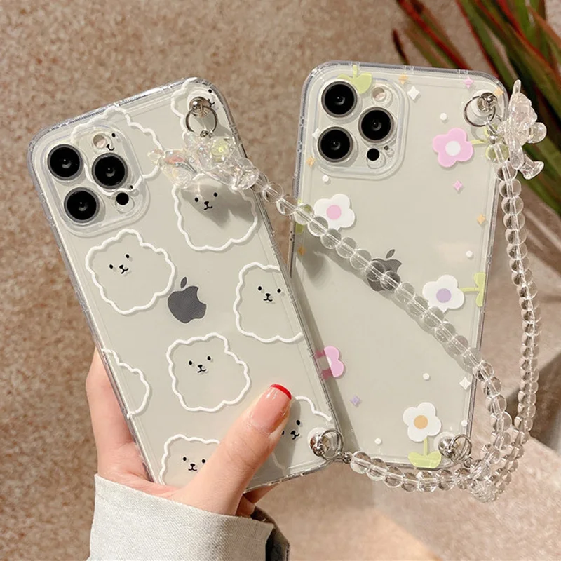 INS Flower Cute Bear Bracelet Phone Case For iPhone 12 11 Pro Max XR XS Max 7 8 Plus SE 2020 Crystal Hand Chain Soft Clear Cover
INS Flower Cute Bear Bracelet Phone Case For iPhone 12 11 Pro Max XR XS Max 7 8 Plus SE 2020 Crystal Hand Chain Soft Clear Cover