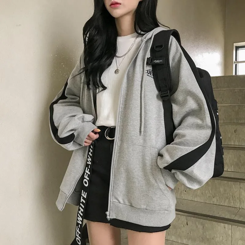 Kalenmos Korean Jacket Women Loose Puff Sleeves Zipper Placket Stitching Contrast Color Coat Pocket All-match Mid-length Tops
Kalenmos Korean Jacket Women Loose Puff Sleeves Zipper Placket Stitching Contrast Color Coat Pocket All-match Mid-length Tops