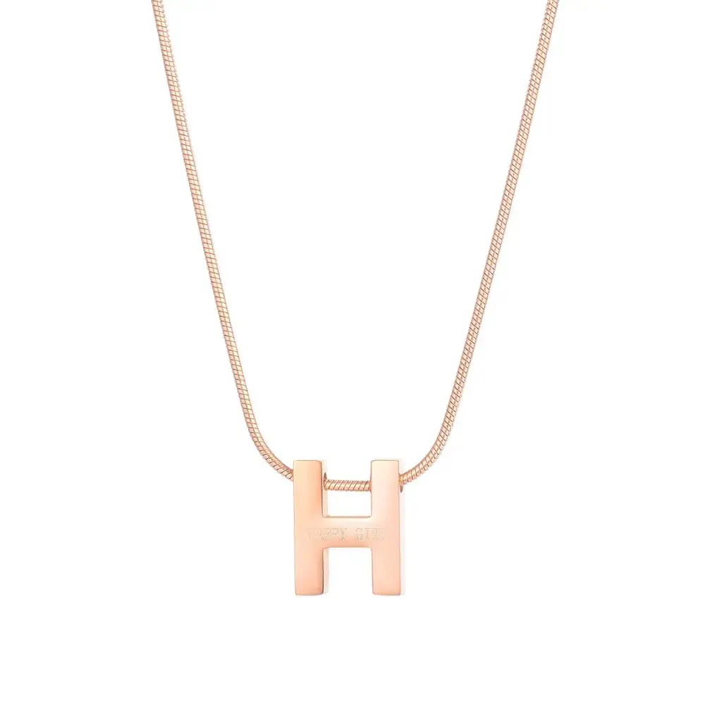 Simple Necklace Letter Happy Girl Pendant Stainless Steel Rose Gold Color Charm Jewelry for Girls Women Gift
Simple Necklace Letter Happy Girl Pendant Stainless Steel Rose Gold Color Charm Jewelry for Girls Women Gift