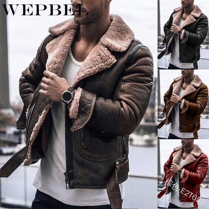 Мужская зимняя куртка WEPBEL с лацканами и мехом из овечьей шерсти, мужская верхняя одежда, замшевая Повседневная Свободная теплая куртка
Мужская зимняя куртка WEPBEL с лацканами и мехом из овечьей шерсти, мужская верхняя одежда, замшевая Повседневная Свободная теплая куртка