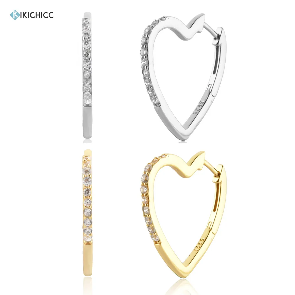 KIKICHICC 925 пробы цвет серебристый, Золотой Золотое Сердце Циркон CZ серьга в виде кольца Huggies Роскошные ювелирные изделия для пирсинга Pendiente
KIKICHICC 925 пробы цвет серебристый, Золотой Золотое Сердце Циркон CZ серьга в виде кольца Huggies Роскошные ювелирные изделия для пирсинга Pendiente