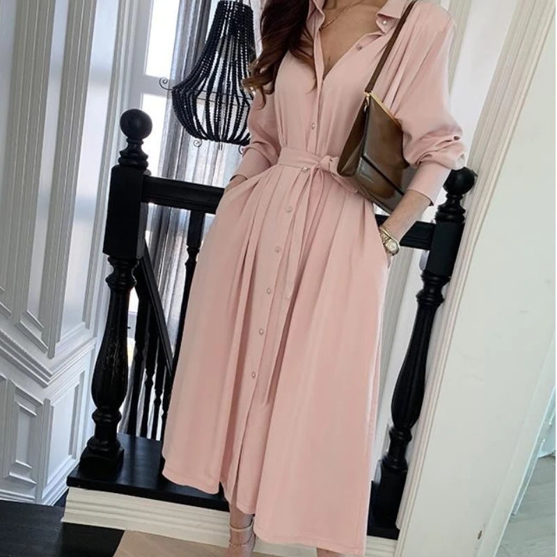 Elegant Women's Chic Korean Style Fashion Office Lady 2021 Casual Summer Belted Vestidos Ladies Robe Femme
Elegant Women's Chic Korean Style Fashion Office Lady 2021 Casual Summer Belted Vestidos Ladies Robe Femme