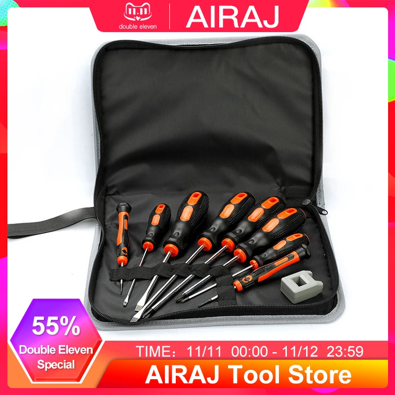 AIRAJ 6/8/10 Pcs Screwdriver Set Multifunctional Appliance Parts Repair Hand Tool One Word Cross With Magnetizer and Storage Bag
AIRAJ 6/8/10 Pcs Screwdriver Set Multifunctional Appliance Parts Repair Hand Tool One Word Cross With Magnetizer and Storage Bag