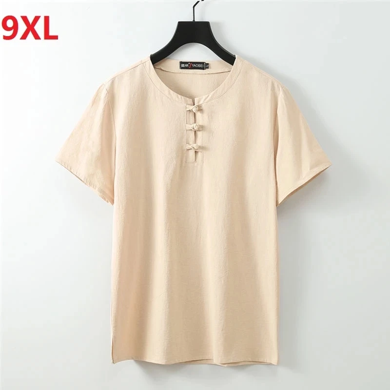 Summer Men sleep tops home wear linen cotton plus size Tshirt Short Sleeve khaki Breathable Tees 7XL 8XL 9XL button vintage tops
Summer Men sleep tops home wear linen cotton plus size Tshirt Short Sleeve khaki Breathable Tees 7XL 8XL 9XL button vintage tops