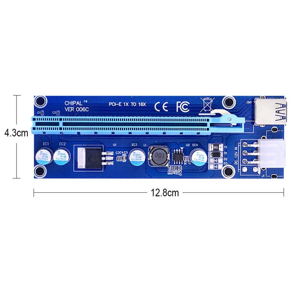 VER006C PCI-E Riser Card PCI Express PCIE 1X to 16X Adapter 60CM USB 3.0 Cable SATA 6 Pin Power for Mining
VER006C PCI-E Riser Card PCI Express PCIE 1X to 16X Adapter 60CM USB 3.0 Cable SATA 6 Pin Power for Mining