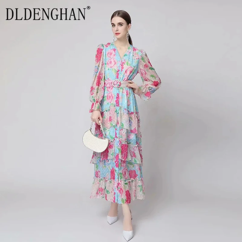 DLDENGHAN Fashion Runway Designer Autumn Maxi Dress Women V-Neck Flare Sleeve Cascading Ruffle Bohemian Flower Print Long Dres
DLDENGHAN Fashion Runway Designer Autumn Maxi Dress Women V-Neck Flare Sleeve Cascading Ruffle Bohemian Flower Print Long Dres