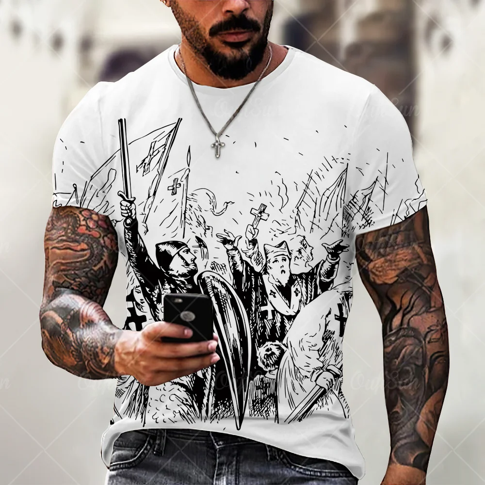2021 New Crusader 3D Short Sleeve Men's T-shirt Top Street Style Fashion Short Sleeve Men's T-shirt Fitness Sportswear
2021 New Crusader 3D Short Sleeve Men's T-shirt Top Street Style Fashion Short Sleeve Men's T-shirt Fitness Sportswear