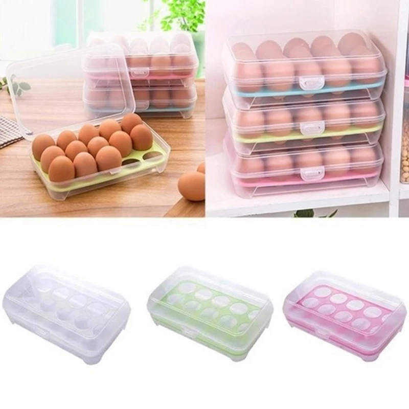 Kitchen Storage Refrigerator Egg Storage Box 15 Eggs Holder Fresh Preservation Plastic Containers Boxes Food Airtight Dispenser
Kitchen Storage Refrigerator Egg Storage Box 15 Eggs Holder Fresh Preservation Plastic Containers Boxes Food Airtight Dispenser