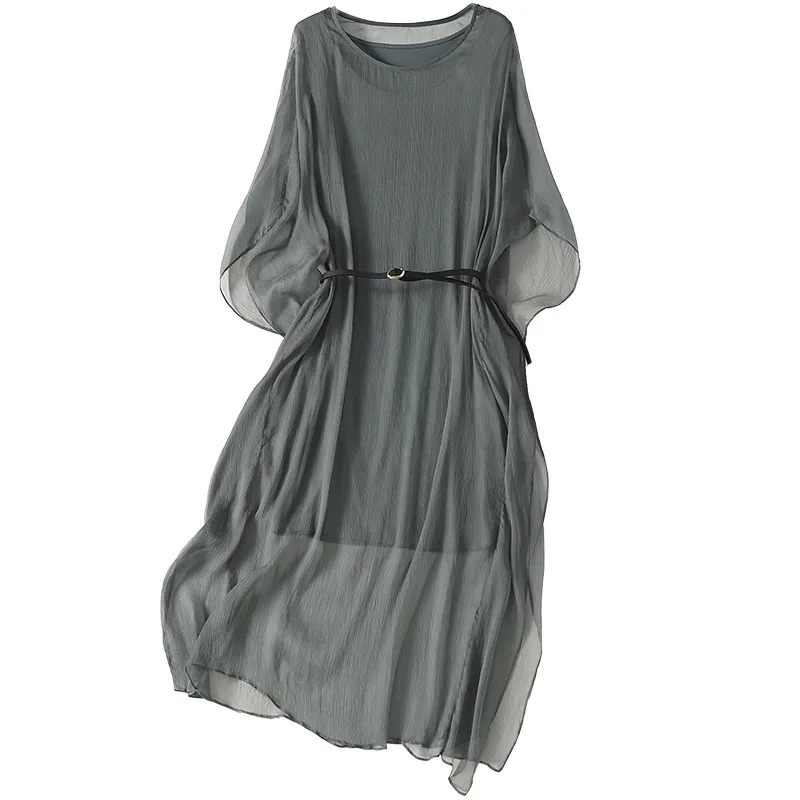 New products spring and summer 2020 silk silk dress women s slim long short sleeve
New products spring and summer 2020 silk silk dress women s slim long short sleeve