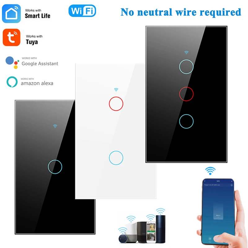 Умный сенсорный выключатель с Wi-Fi, 1/2/3 клавиш, настенная кнопка для светильник, для Alexa Google Home Assistant, стандарт США
Умный сенсорный выключатель с Wi-Fi, 1/2/3 клавиш, настенная кнопка для светильник, для Alexa Google Home Assistant, стандарт США