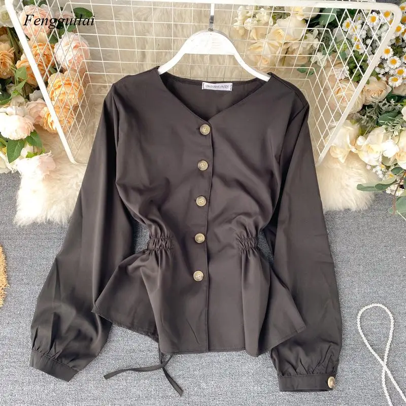 Fengguilai V Neck Casual Corduroy Shirt Women Autumn Long Lantern Sleeve Sexy Drawstring Top Fashion 2021 Womens Tops and Blouse
Fengguilai V Neck Casual Corduroy Shirt Women Autumn Long Lantern Sleeve Sexy Drawstring Top Fashion 2021 Womens Tops and Blouse