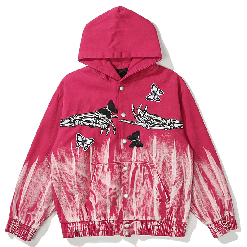 Men Tie Dye Print Jackets Hooded Vintage Button Tops Jacket 2021 Autumn Womens Oversized Skull Butterfly Distressed Streetwear
Men Tie Dye Print Jackets Hooded Vintage Button Tops Jacket 2021 Autumn Womens Oversized Skull Butterfly Distressed Streetwear