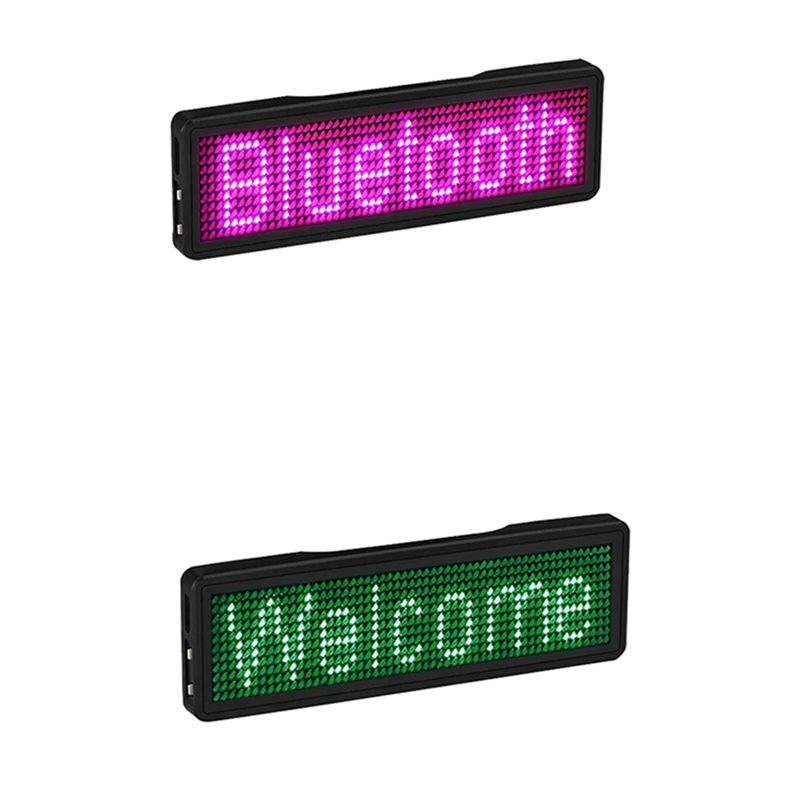 2 комплекта Bluetooth светодиодный именной значок перезаряжаемый световой знак DIY программируемая прокручивающаяся доска для сообщений, A & B
2 комплекта Bluetooth светодиодный именной значок перезаряжаемый световой знак DIY программируемая прокручивающаяся доска для сообщений, A & B