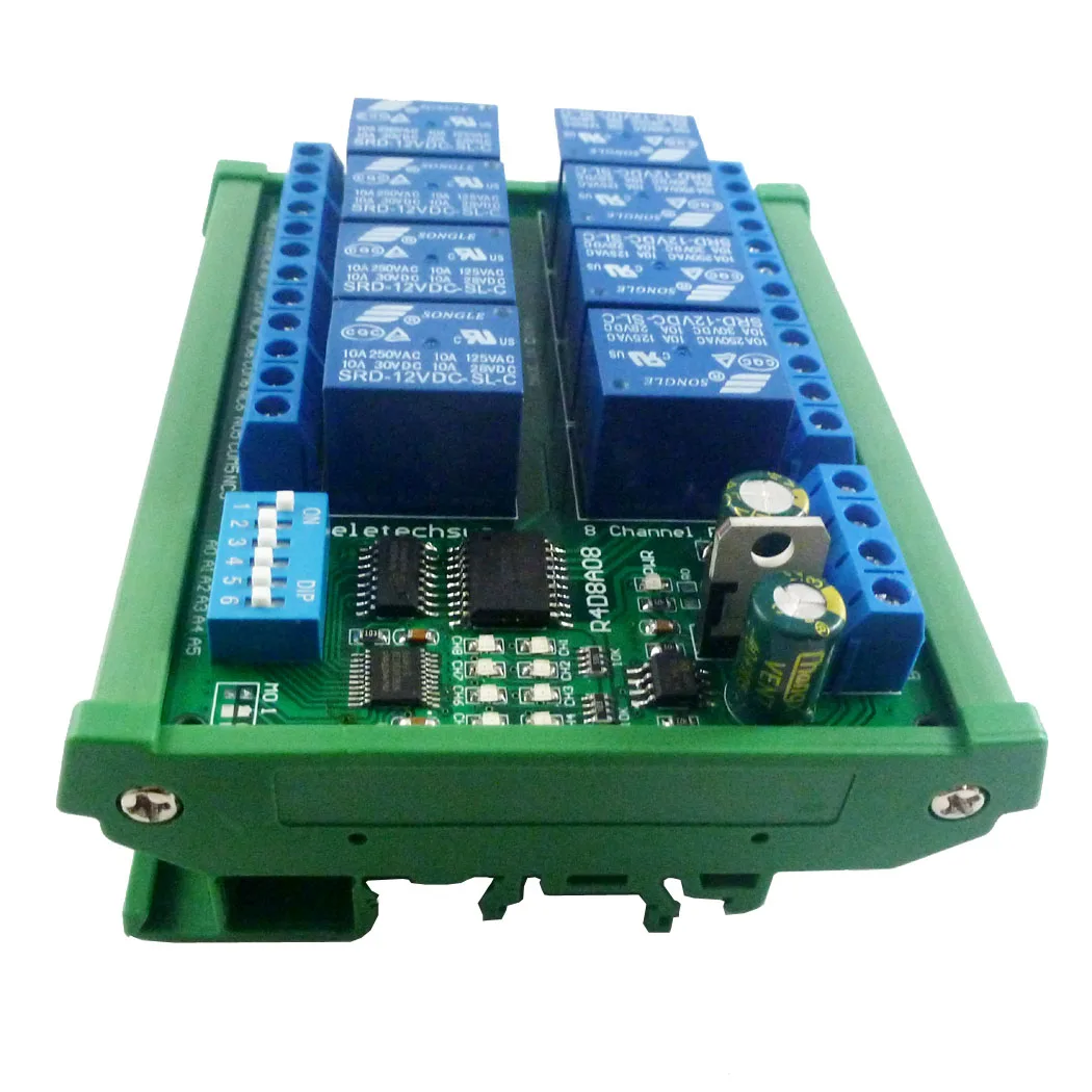 Релейная плата modbus rtu 12 В постоянного тока, 8 каналов, rs485, переключатель дистанционного управления din35 c45, рельсовая коробка для ПЛК, ptz, монито...
Релейная плата modbus rtu 12 В постоянного тока, 8 каналов, rs485, переключатель дистанционного управления din35 c45, рельсовая коробка для ПЛК, ptz, монито...
