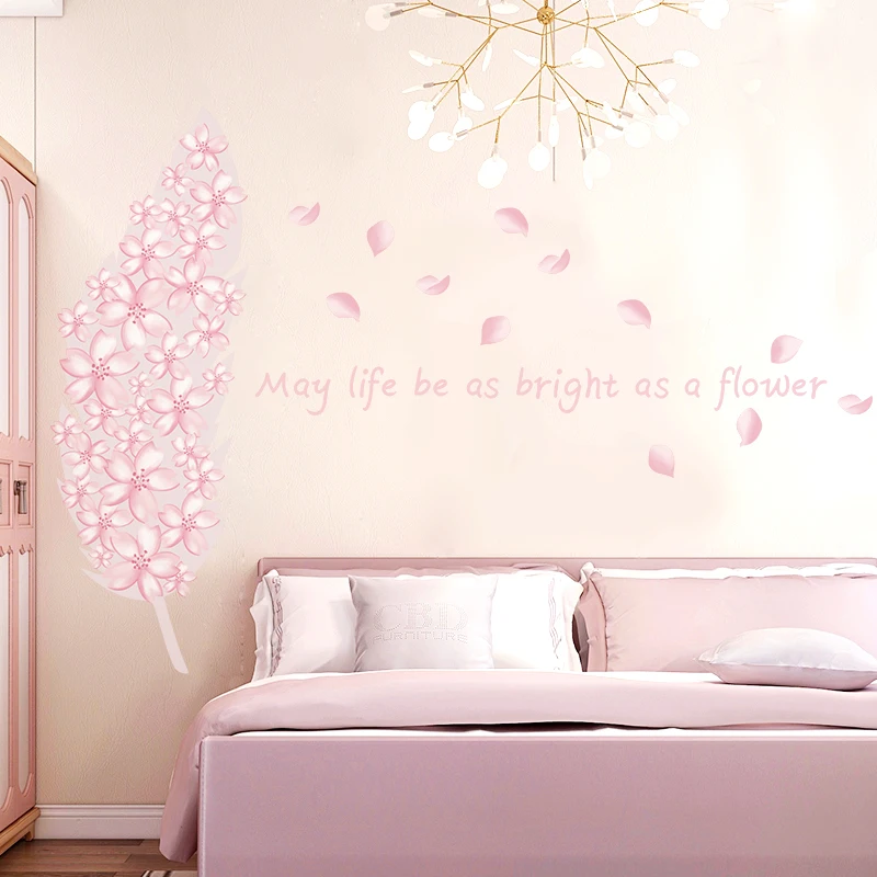 Creative Pink Feather Wall Sticker Aesthetic Room Decor Teen Room Art Wall Decals Kids Room Wallpaper Self-adhesive Home Decor
Creative Pink Feather Wall Sticker Aesthetic Room Decor Teen Room Art Wall Decals Kids Room Wallpaper Self-adhesive Home Decor