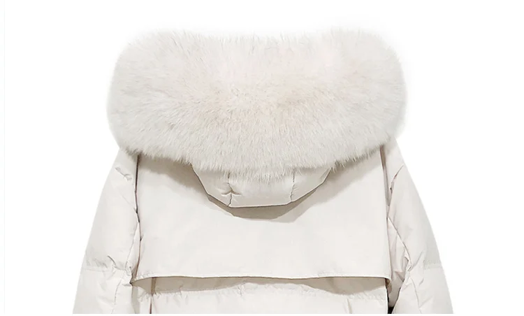 Winter Women's mid-length over-the-knee Down jacket Female Net red drawstring waist thickened fox fur collar Down jacket Women
Winter Women's mid-length over-the-knee Down jacket Female Net red drawstring waist thickened fox fur collar Down jacket Women