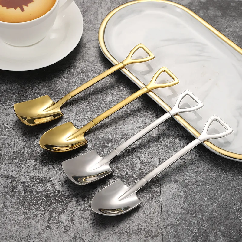 4PCS Iron Shovel Spoon Coffee Spoon Cutlery Set Stainless Steel Retro Ice Cream Scoop Creative Spoon tea-spoon Fashion Tableware
4PCS Iron Shovel Spoon Coffee Spoon Cutlery Set Stainless Steel Retro Ice Cream Scoop Creative Spoon tea-spoon Fashion Tableware