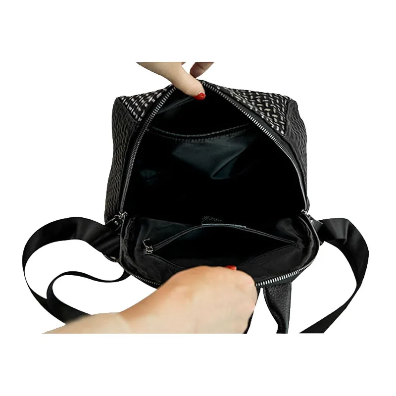 Черный школьный рюкзак iPinee женский из мягкой кожи Японская уличная сумка женская