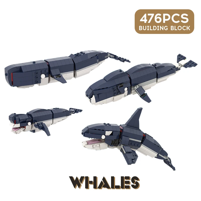 Creator Moc Expert Whale Animal 7 Forms Marine Life Building Block Friends Model Toys for Children Modular Shark Toys for Boys
Creator Moc Expert Whale Animal 7 Forms Marine Life Building Block Friends Model Toys for Children Modular Shark Toys for Boys