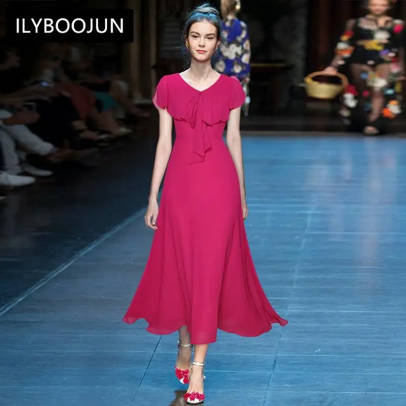 Fashion Runway dress Summer Women's Dress Casual Ruffle Short sleeve High waist Chiffon Party Midi Dress
Fashion Runway dress Summer Women's Dress Casual Ruffle Short sleeve High waist Chiffon Party Midi Dress