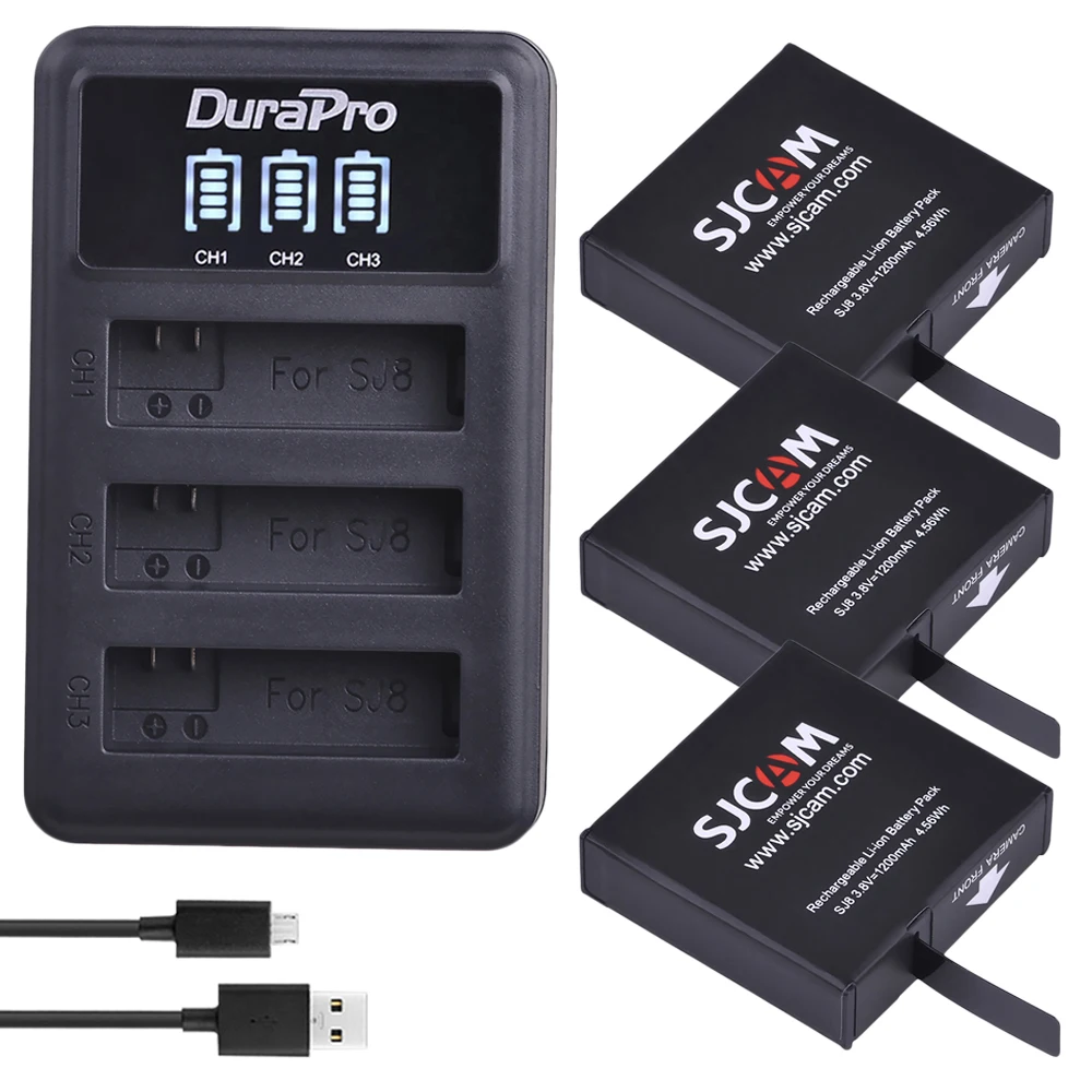 3Pc SJ8 Battery 1200mAh Original SJCAM SJ8 Battery + LED 3-Slots USB Charger for SJ8 Pro Plus Air Action Camera
3Pc SJ8 Battery 1200mAh Original SJCAM SJ8 Battery + LED 3-Slots USB Charger for SJ8 Pro Plus Air Action Camera