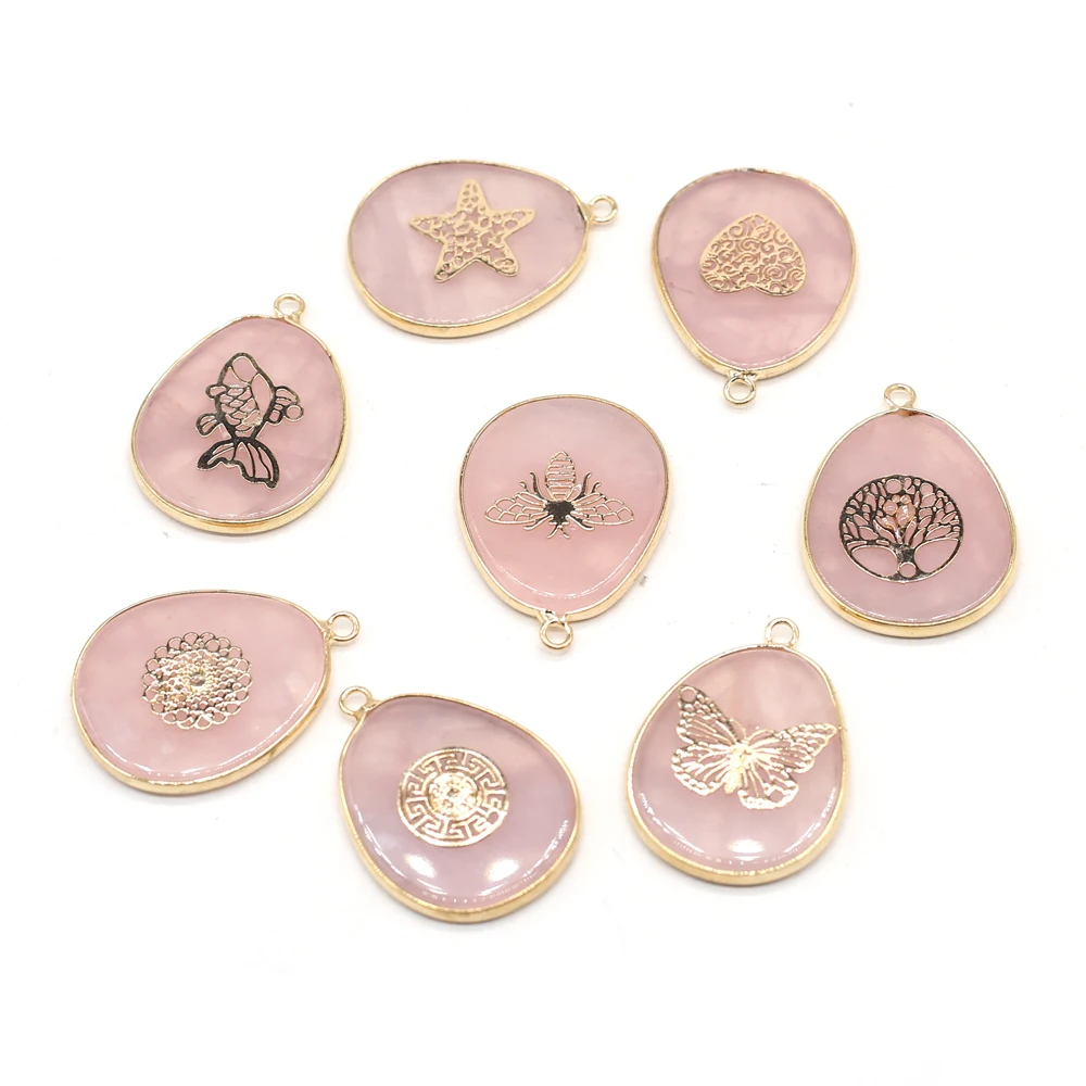 New Drop-Shaped Pendant Natural Stone Rose Quartz Gilt Edge Charm for Jewelry Making DIY Necklace Earring Accessories 26x35mm
New Drop-Shaped Pendant Natural Stone Rose Quartz Gilt Edge Charm for Jewelry Making DIY Necklace Earring Accessories 26x35mm
