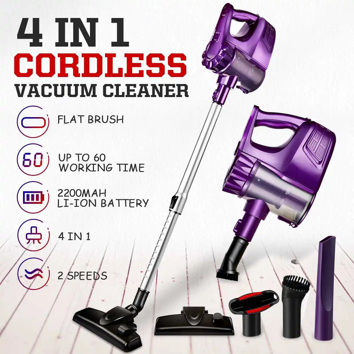 Portable 8000Pa 2 In 1 Handheld Wireless Vacuum Cleaner Cyclone Filter Strong Suction Dust Collector Aspirator for Home Car
Portable 8000Pa 2 In 1 Handheld Wireless Vacuum Cleaner Cyclone Filter Strong Suction Dust Collector Aspirator for Home Car