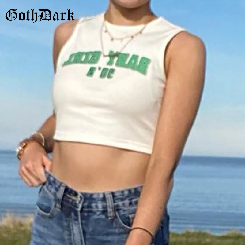 Goth Dark Gothic Grunge White Women Tank Tops 90s Aesthetic Skinny Streetwear Crop Top Knitted Letter Print Fashion Summer Vest
Goth Dark Gothic Grunge White Women Tank Tops 90s Aesthetic Skinny Streetwear Crop Top Knitted Letter Print Fashion Summer Vest
