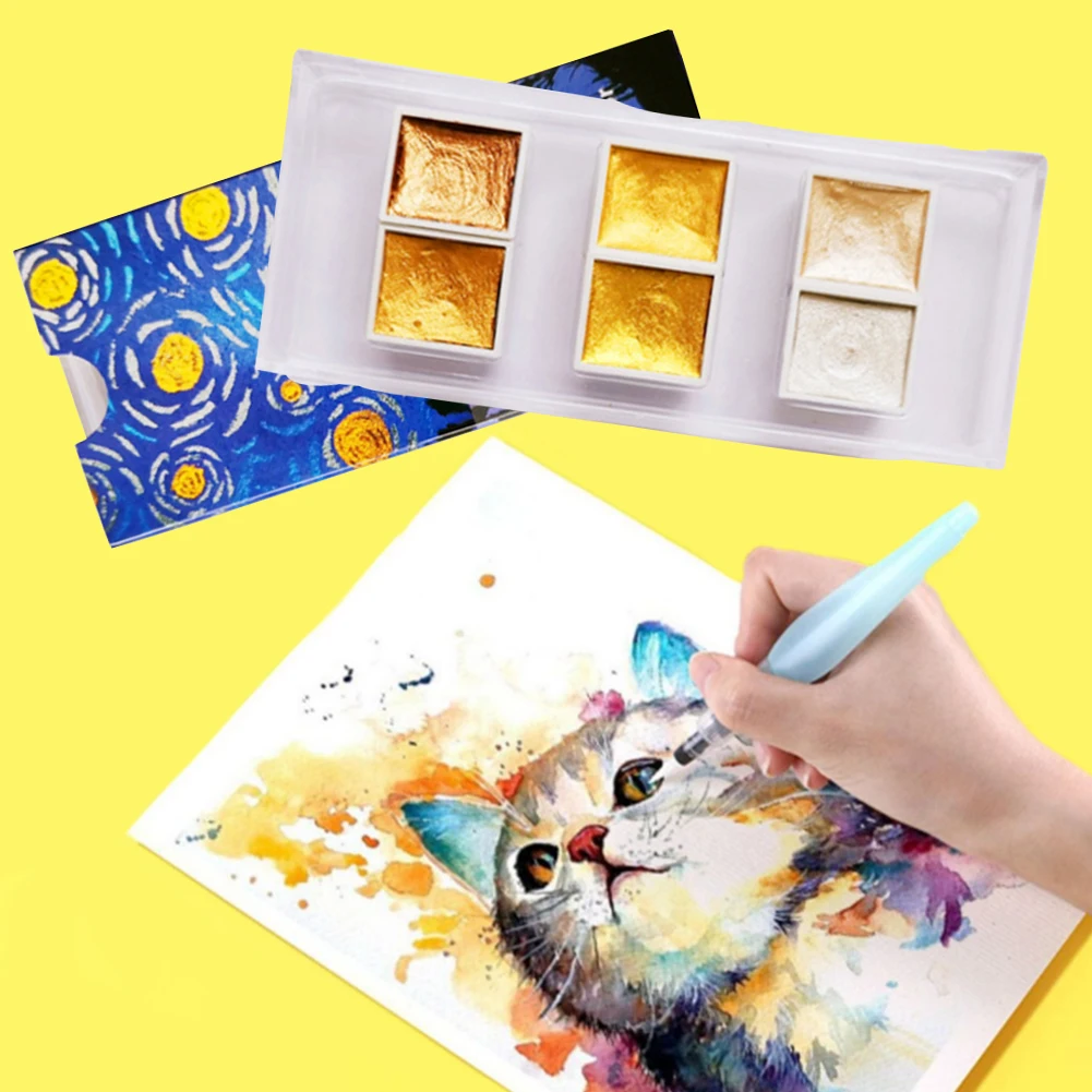 Stationery Watercolor Paint Portable Artist Glitter Solid Pigment Student Art Supplies Beginners School 6 Colors Professional
Stationery Watercolor Paint Portable Artist Glitter Solid Pigment Student Art Supplies Beginners School 6 Colors Professional