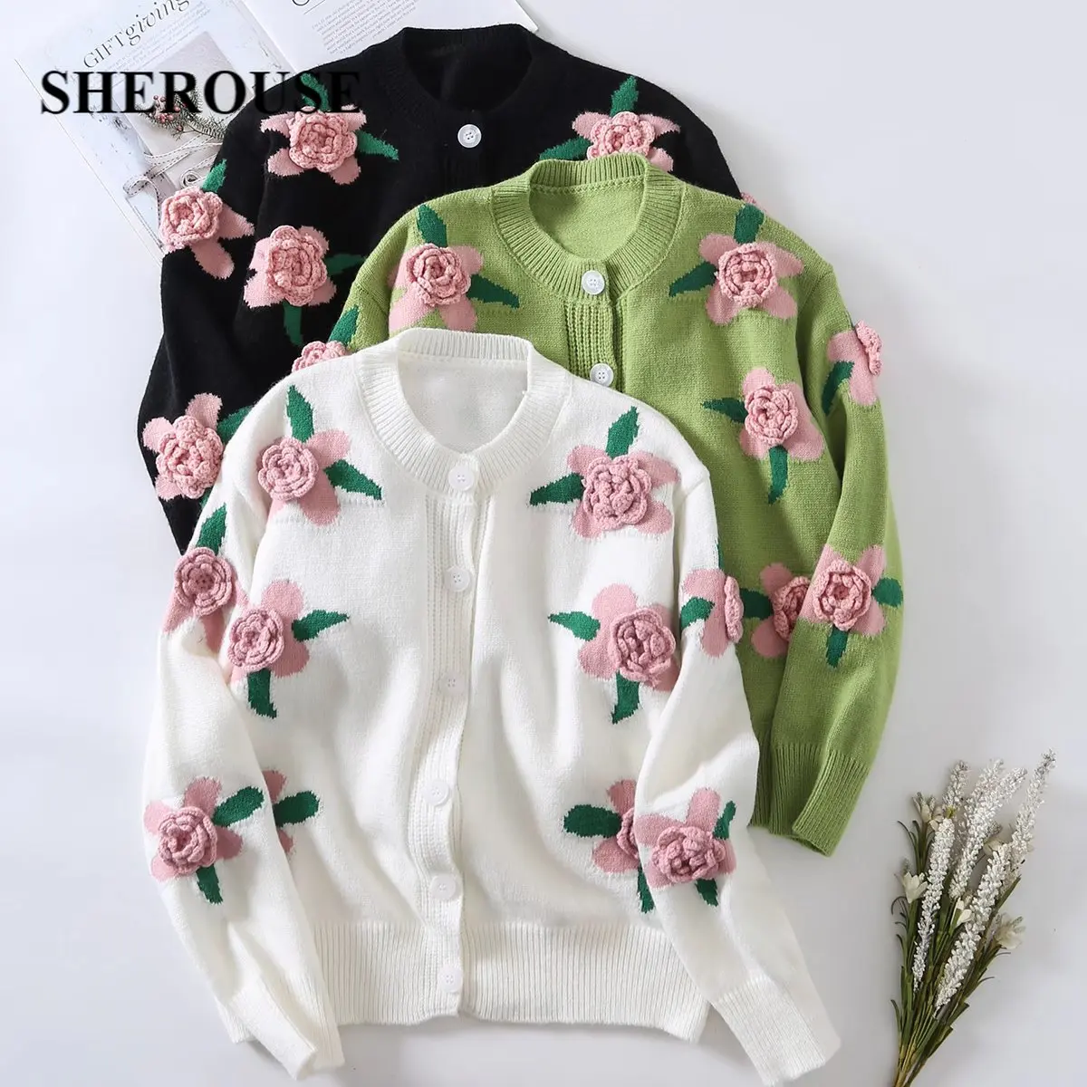 Женский вязаный однобортный Кардиган SHEROUSE, кардиган с круглым вырезом и длинными рукавами, винтажный вязаный свитер
Женский вязаный однобортный Кардиган SHEROUSE, кардиган с круглым вырезом и длинными рукавами, винтажный вязаный свитер