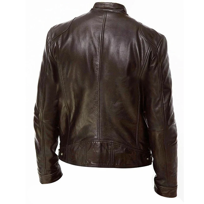 Motorcycle Jacket Autumn Men's Casual Fashion Stand Collar Slim Pu Leather Jacket Solid Color Men Clothing Streetwear Men Coats
Motorcycle Jacket Autumn Men's Casual Fashion Stand Collar Slim Pu Leather Jacket Solid Color Men Clothing Streetwear Men Coats