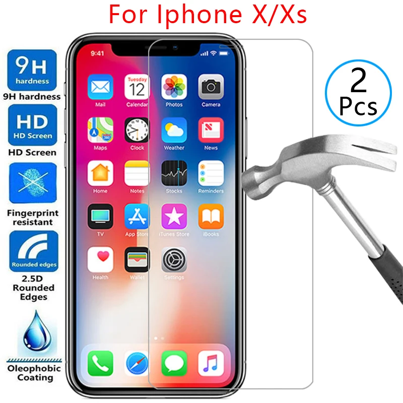 Защитный чехол для iphone xs x s из закаленного стекла | Мобильные телефоны и
