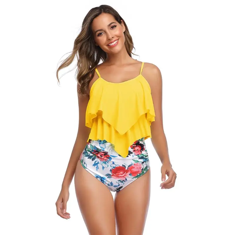 Women Sexy Bikini Set Ruffles Flounce Swimsuit High Waisted Tummy Bathing Suit Floral Coconut Tree Print Swimsuit
Women Sexy Bikini Set Ruffles Flounce Swimsuit High Waisted Tummy Bathing Suit Floral Coconut Tree Print Swimsuit