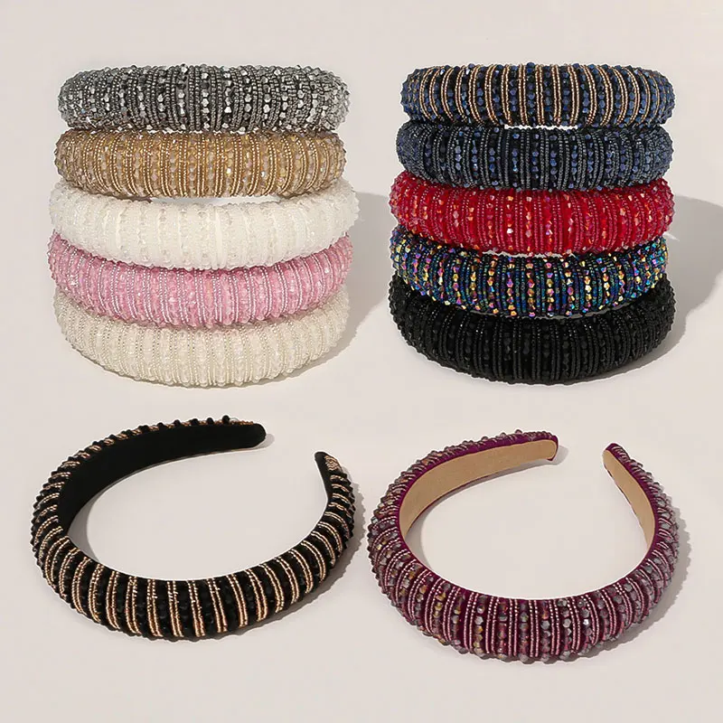 New Full Crystal Baroque Women Headbands High Quality Sparkly Padded Luxurious Rhinestones Hair Bands Girls Headwear Party Show
New Full Crystal Baroque Women Headbands High Quality Sparkly Padded Luxurious Rhinestones Hair Bands Girls Headwear Party Show