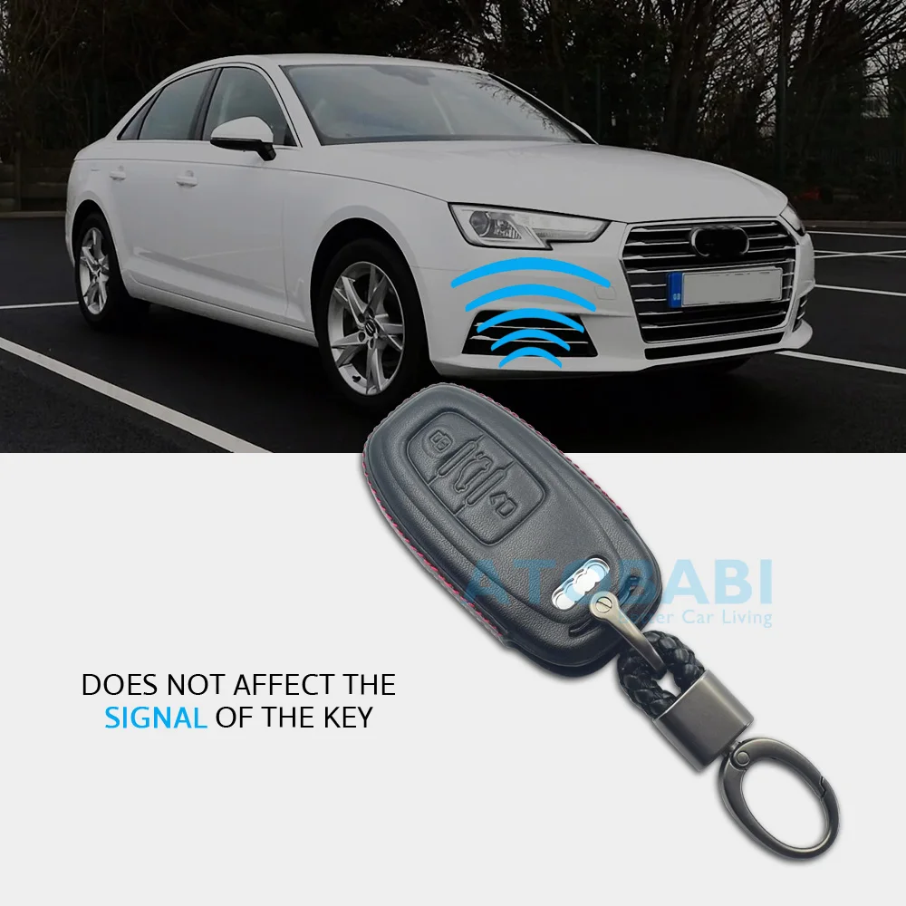 4D кожаный чехол для ключей автомобиля Audi A1 A3 A4 A5 A6 A7 A8 Q5 Q7 R8 S5 S7 RS умный пульт