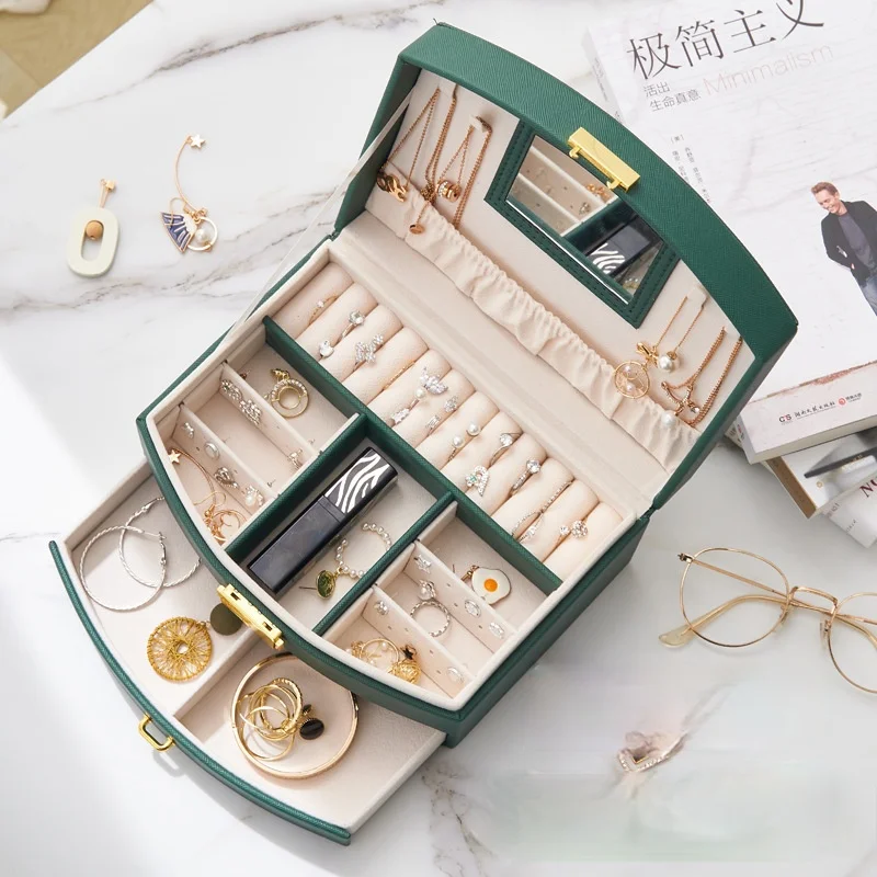 Nordic Style Double Drawer Jewelry Box Large-capacity Creative Earrings Necklace Bracelet Storage Box Ornaments Birthday Gifts 
Nordic Style Double Drawer Jewelry Box Large-capacity Creative Earrings Necklace Bracelet Storage Box Ornaments Birthday Gifts