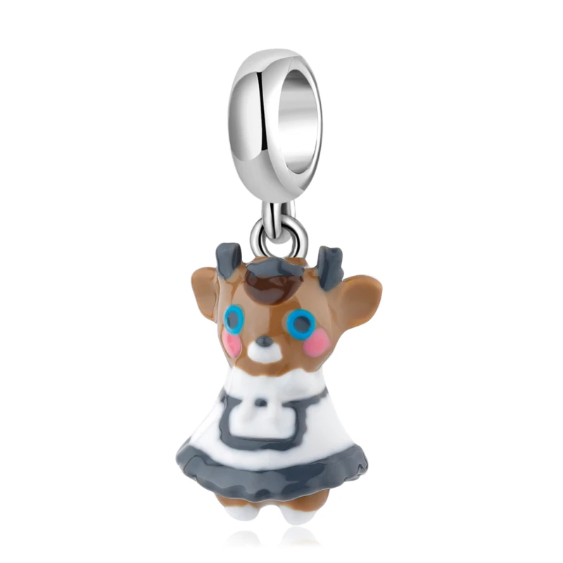 Deer Girl In Lace Skirt 925 Sterling Silver Exquisite Enamel Pendant Charms Fit Bracelet Jewelry Making for Womens Accessories
Deer Girl In Lace Skirt 925 Sterling Silver Exquisite Enamel Pendant Charms Fit Bracelet Jewelry Making for Womens Accessories