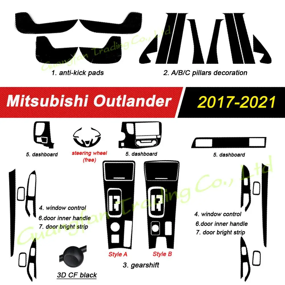 Для Mitsubishi Outlander 2017-2021 3D/5D внутренняя отделка из углеродного волокна Автомобильная наклейка для интерьера декоративные аксессуары
Для Mitsubishi Outlander 2017-2021 3D/5D внутренняя отделка из углеродного волокна Автомобильная наклейка для интерьера декоративные аксессуары