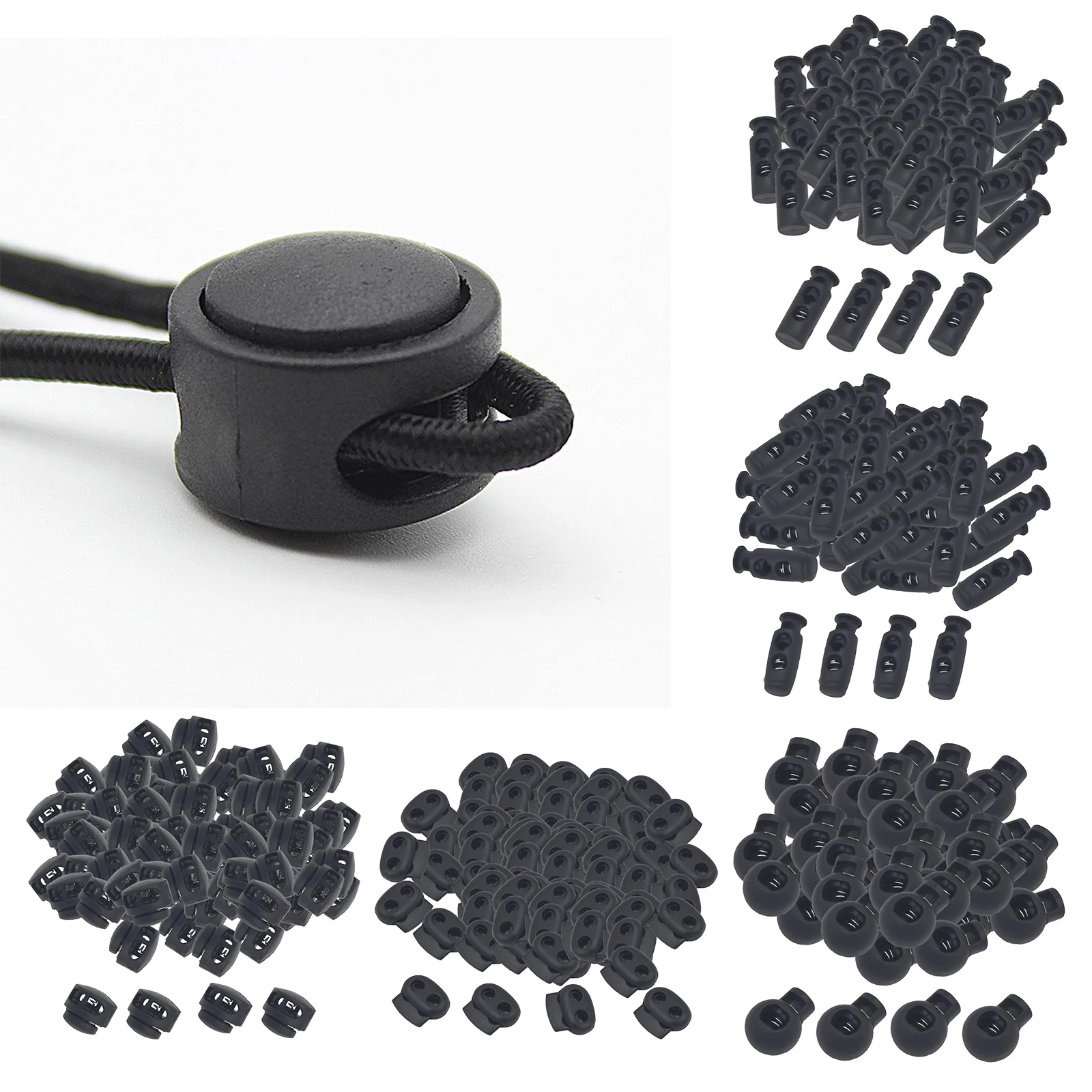 100 Pcs Cord Lock End Toggle Spring Drawstring Stopper Sliding Clip Camping
100 Pcs Cord Lock End Toggle Spring Drawstring Stopper Sliding Clip Camping