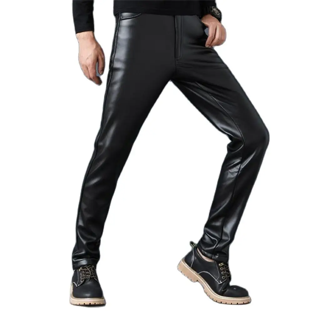 Autumn Men Leather Pants Velvet Skinny Fit Elastic Style Pu Leather Trousers Motorcycle Pants Thick Streetwear Slim Capris
Autumn Men Leather Pants Velvet Skinny Fit Elastic Style Pu Leather Trousers Motorcycle Pants Thick Streetwear Slim Capris
