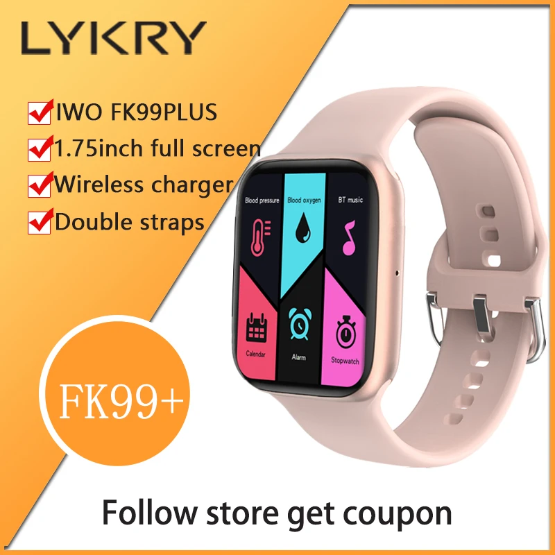 Смарт часы LYKRY FK99 Plus для мужчин и женщин оригинальные умные 1 75 дюйма с Bluetooth