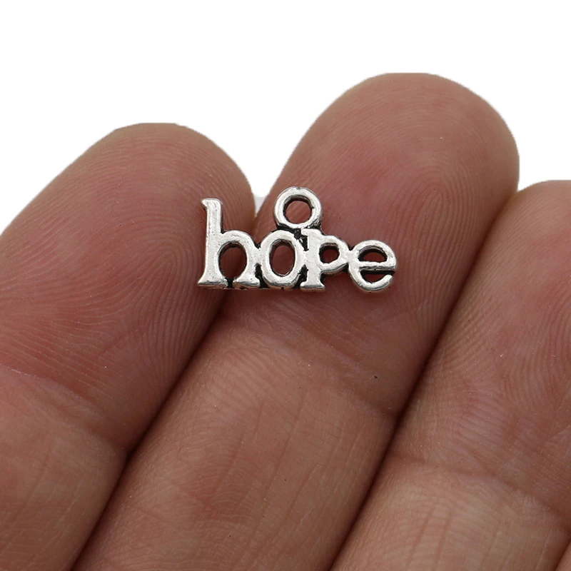 30PCS Silver Plated Hope Charm Pendants for Jewelry Making Bracelet DIY Accessories 8x16mm
30PCS Silver Plated Hope Charm Pendants for Jewelry Making Bracelet DIY Accessories 8x16mm