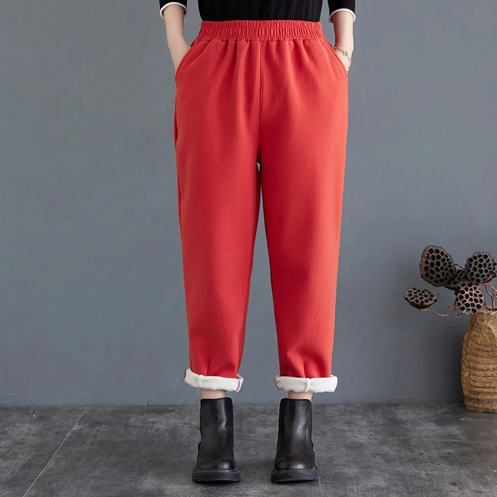Women Fleece Lined Thick Harem Pants Wide Legs Casual Long Pants Baggy Trousers Winter Women Casual Loose Trousers
Women Fleece Lined Thick Harem Pants Wide Legs Casual Long Pants Baggy Trousers Winter Women Casual Loose Trousers