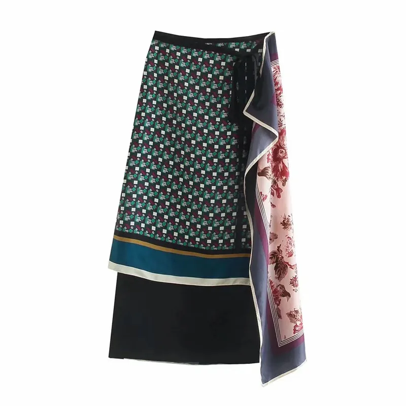 Юбка-миди женская с запахом, завышенной талией и принтом
Юбка-миди женская с запахом, завышенной талией и принтом