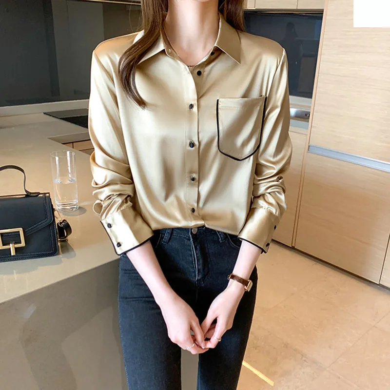Silk Shirt Women Long Sleeve Business Chic Woman Blouse 2022 OL Chiffon Satin Shirts And Blouses Korean Fashion Tops Clothing
Silk Shirt Women Long Sleeve Business Chic Woman Blouse 2022 OL Chiffon Satin Shirts And Blouses Korean Fashion Tops Clothing